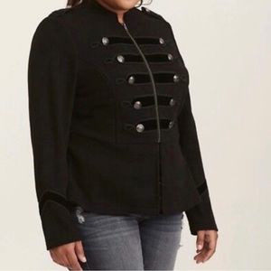 Torrid Embellished Zip
Front Military black Jacket 2X